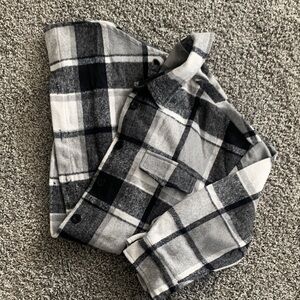 Plaid Black and Gray Women's Jacket